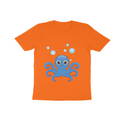 Kids' Half Sleeve Round Neck Tshirt – Cute octopus puraidoprints