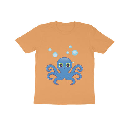 Kids' Half Sleeve Round Neck Tshirt – Cute octopus puraidoprints