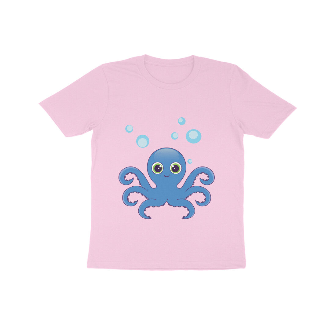 Kids' Half Sleeve Round Neck Tshirt – Cute octopus puraidoprints