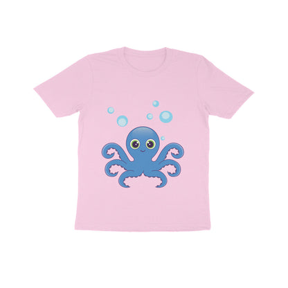 Kids' Half Sleeve Round Neck Tshirt – Cute octopus puraidoprints