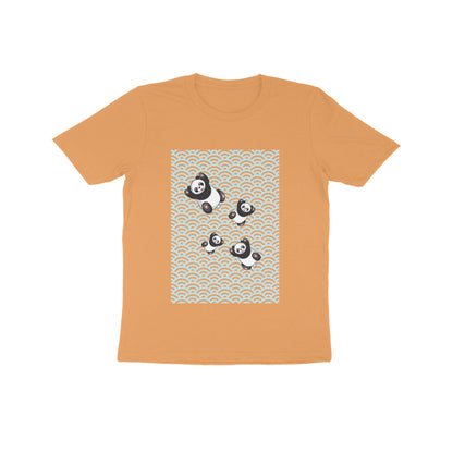 Kids' Half Sleeve Round Neck Tshirt - Falling Pandas puraidoprints
