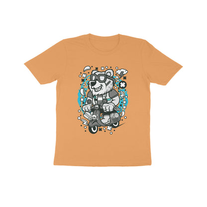 Kids' Half Sleeve Round Neck Tshirt – Gray Bear Scooterist puraidoprints