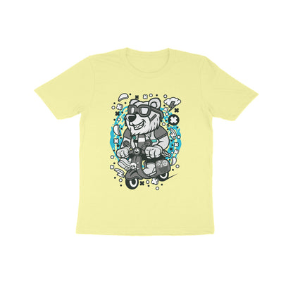 Kids' Half Sleeve Round Neck Tshirt – Gray Bear Scooterist puraidoprints