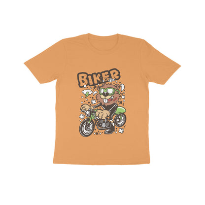 Kids' Half Sleeve Round Neck Tshirt – Green Biker Beaver puraidoprints