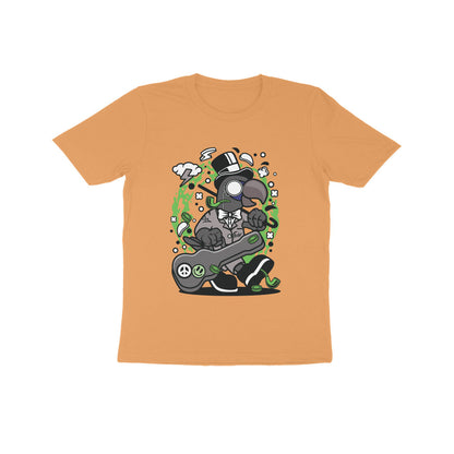 Kids' Half Sleeve Round Neck Tshirt – Green Bird Musician puraidoprints
