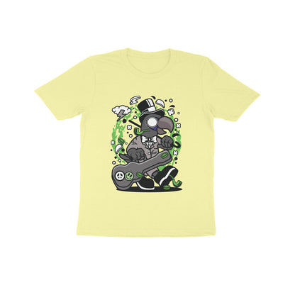 Kids' Half Sleeve Round Neck Tshirt – Green Bird Musician puraidoprints