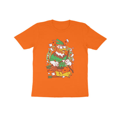 Kids' Half Sleeve Round Neck Tshirt – Green Bird Robinhood 2 puraidoprints