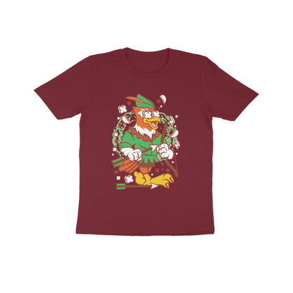 Kids' Half Sleeve Round Neck Tshirt – Green Bird Robinhood 2 puraidoprints