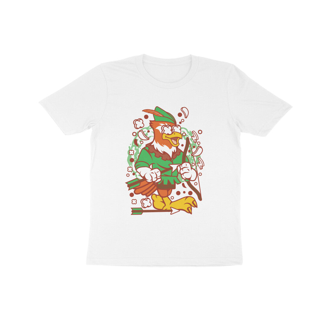 Kids' Half Sleeve Round Neck Tshirt – Green Bird Robinhood 2 puraidoprints