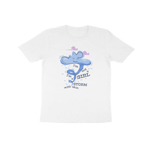 Kids' Half Sleeve Round Neck Tshirt – I’m not a girl I’m a storm 2 puraidoprints