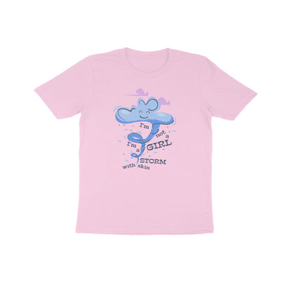 Kids' Half Sleeve Round Neck Tshirt – I’m not a girl I’m a storm 2 puraidoprints