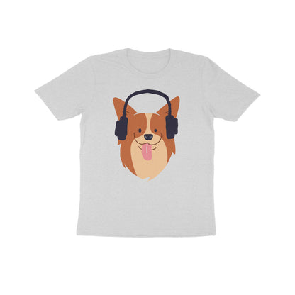 Kids' Half Sleeve Round Neck Tshirt - Music Dog puraidoprints