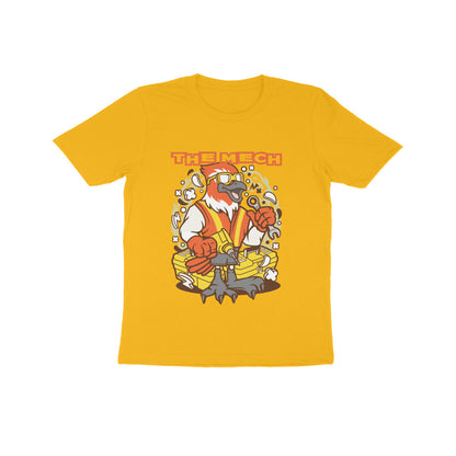 Kids' Half Sleeve Round Neck Tshirt – Orange Bird Mech puraidoprints