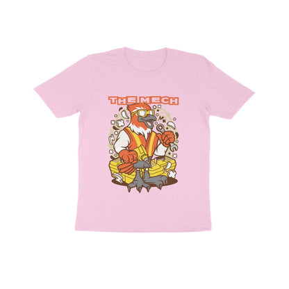 Kids' Half Sleeve Round Neck Tshirt – Orange Bird Mech puraidoprints