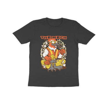Kids' Half Sleeve Round Neck Tshirt – Orange Bird Mech puraidoprints