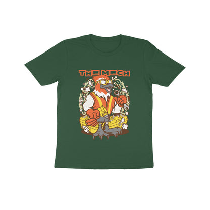 Kids' Half Sleeve Round Neck Tshirt – Orange Bird Mech puraidoprints