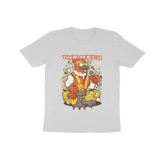 Kids' Half Sleeve Round Neck Tshirt – Orange Bird Mech puraidoprints