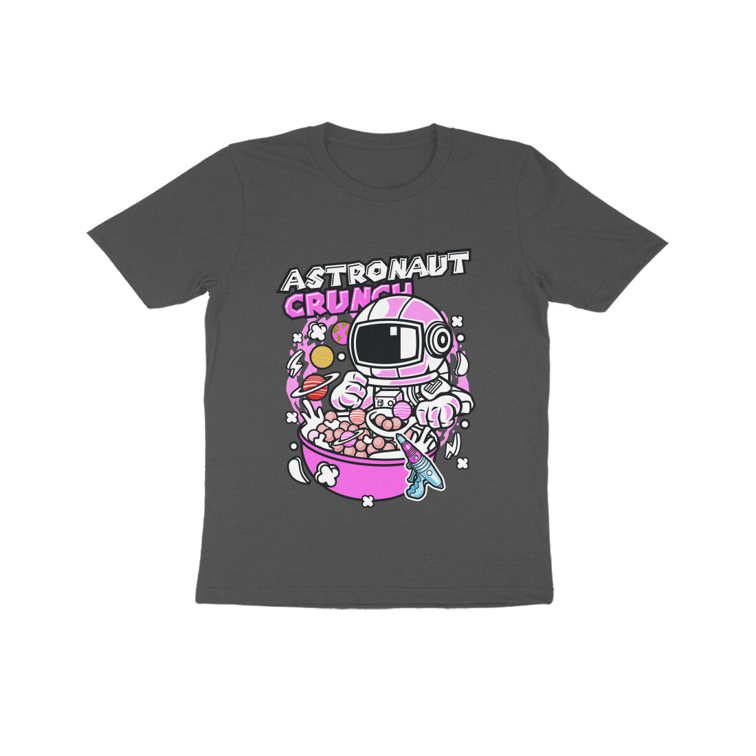 Kids' Half Sleeve Round Neck Tshirt – Pink Astronaut Crunch puraidoprints