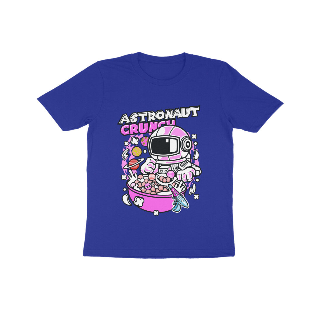 Kids' Half Sleeve Round Neck Tshirt – Pink Astronaut Crunch puraidoprints