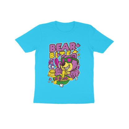 Kids' Half Sleeve Round Neck Tshirt – Pink Bear Biter puraidoprints