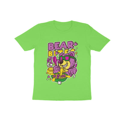 Kids' Half Sleeve Round Neck Tshirt – Pink Bear Biter puraidoprints