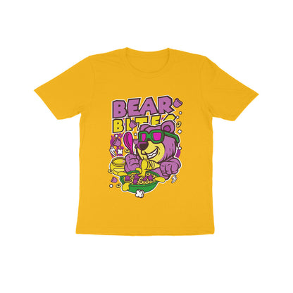Kids' Half Sleeve Round Neck Tshirt – Pink Bear Biter puraidoprints