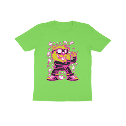 Kids' Half Sleeve Round Neck Tshirt – Pink Beaver Fighter puraidoprints