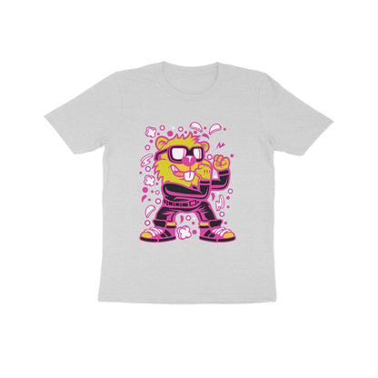 Kids' Half Sleeve Round Neck Tshirt – Pink Beaver Fighter puraidoprints