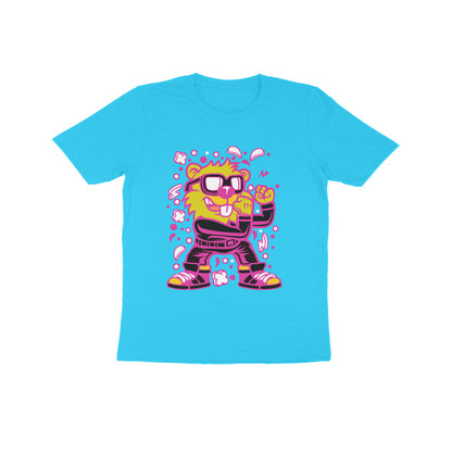 Kids' Half Sleeve Round Neck Tshirt – Pink Beaver Fighter puraidoprints