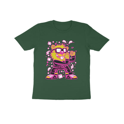 Kids' Half Sleeve Round Neck Tshirt – Pink Beaver Fighter puraidoprints