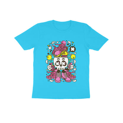 Kids' Half Sleeve Round Neck Tshirt – Pink Skull Army puraidoprints