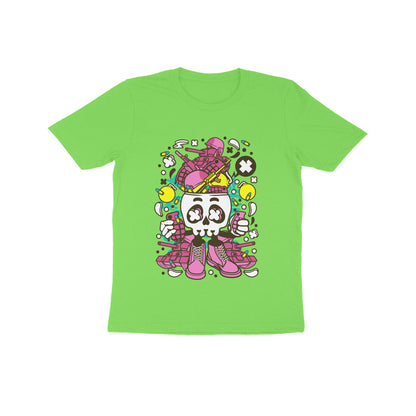 Kids' Half Sleeve Round Neck Tshirt – Pink Skull Army puraidoprints