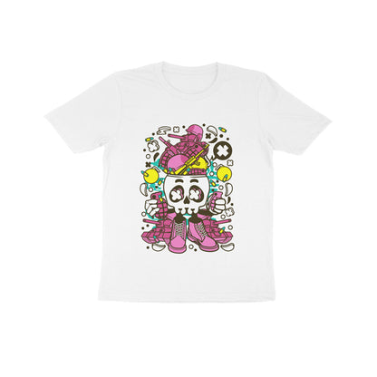 Kids' Half Sleeve Round Neck Tshirt – Pink Skull Army puraidoprints
