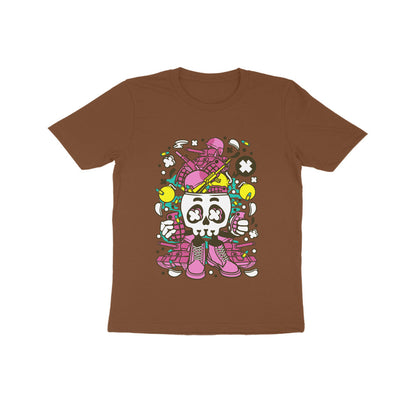 Kids' Half Sleeve Round Neck Tshirt – Pink Skull Army puraidoprints