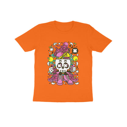Kids' Half Sleeve Round Neck Tshirt – Pink Skull Army puraidoprints