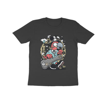 Kids' Half Sleeve Round Neck Tshirt – Red Bird Musician puraidoprints