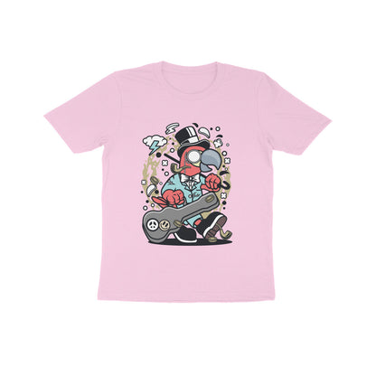 Kids' Half Sleeve Round Neck Tshirt – Red Bird Musician puraidoprints