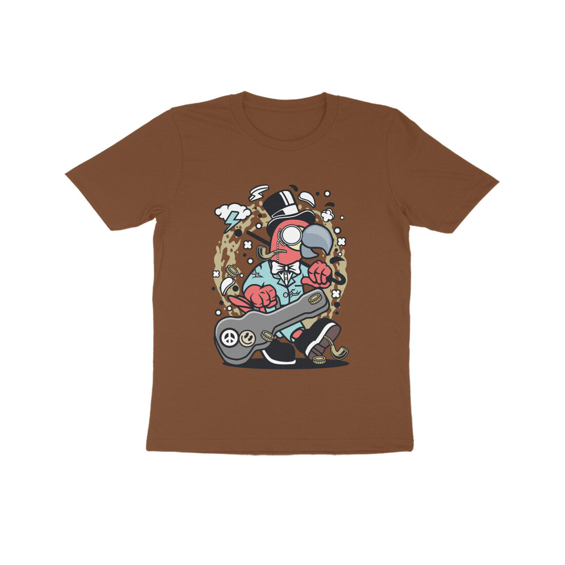 Kids' Half Sleeve Round Neck Tshirt – Red Bird Musician puraidoprints