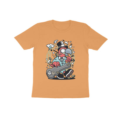 Kids' Half Sleeve Round Neck Tshirt – Red Bird Musician puraidoprints