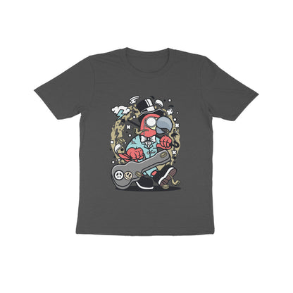 Kids' Half Sleeve Round Neck Tshirt – Red Bird Musician puraidoprints