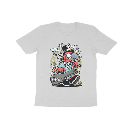 Kids' Half Sleeve Round Neck Tshirt – Red Bird Musician puraidoprints