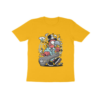 Kids' Half Sleeve Round Neck Tshirt – Red Bird Musician puraidoprints