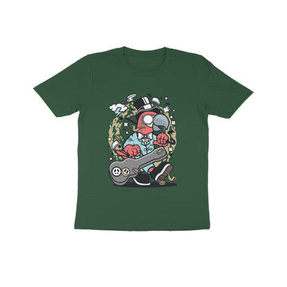 Kids' Half Sleeve Round Neck Tshirt – Red Bird Musician puraidoprints