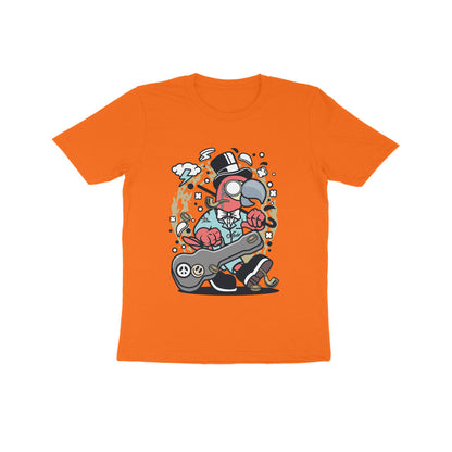 Kids' Half Sleeve Round Neck Tshirt – Red Bird Musician puraidoprints