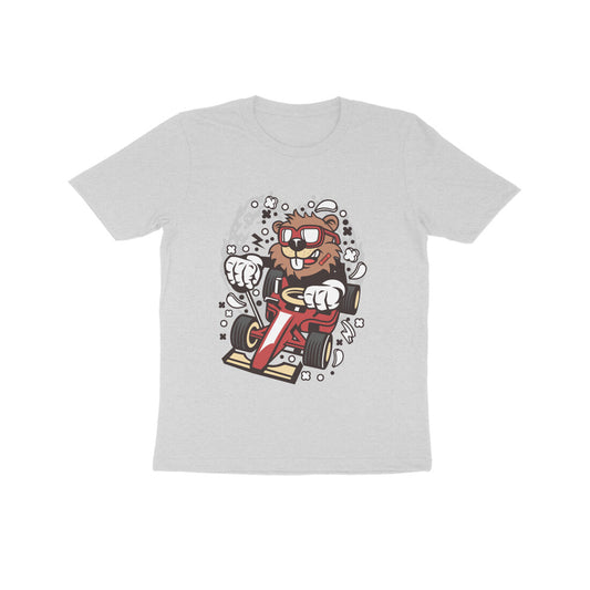 Kids' Half Sleeve Round Neck Tshirt – Red Racer Beaver puraidoprints