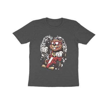 Kids' Half Sleeve Round Neck Tshirt – Red Racer Beaver puraidoprints