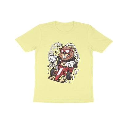 Kids' Half Sleeve Round Neck Tshirt – Red Racer Beaver puraidoprints