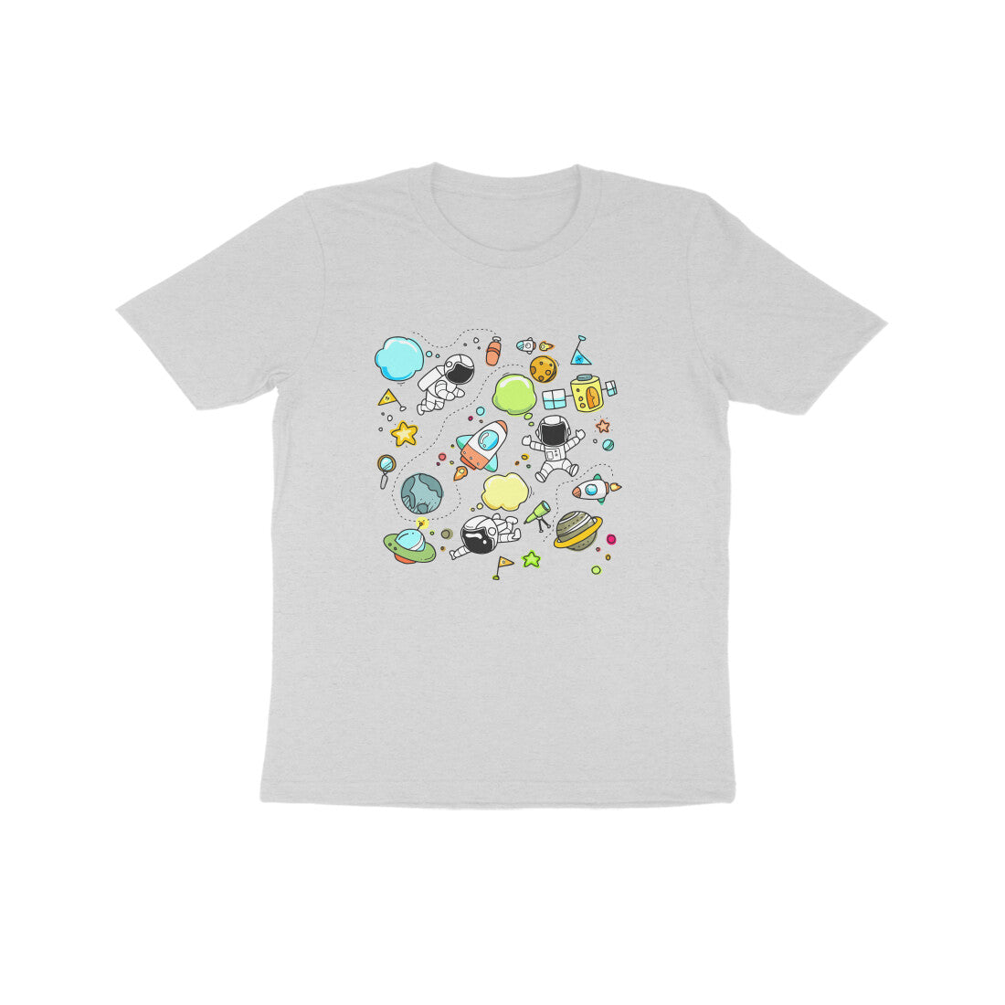 Kids' Half Sleeve Round Neck Tshirt – Space Travel puraidoprints