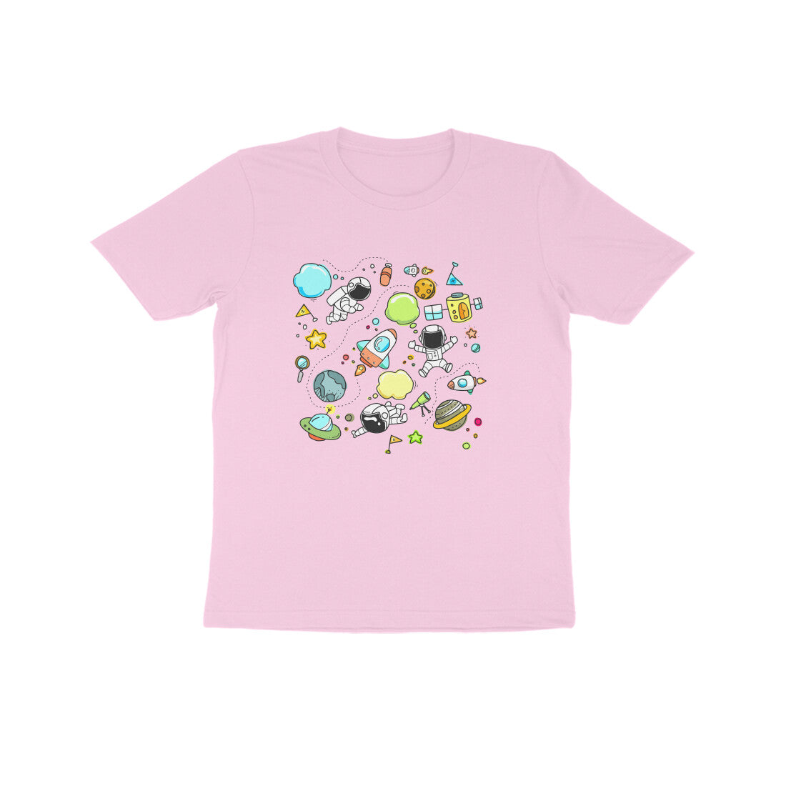 Kids' Half Sleeve Round Neck Tshirt – Space Travel puraidoprints
