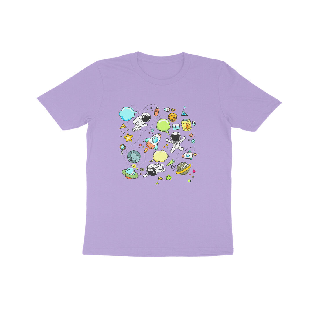 Kids' Half Sleeve Round Neck Tshirt – Space Travel puraidoprints